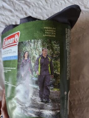 Coleman Unisex Rain Pants in Dark Gray with Lime Accents